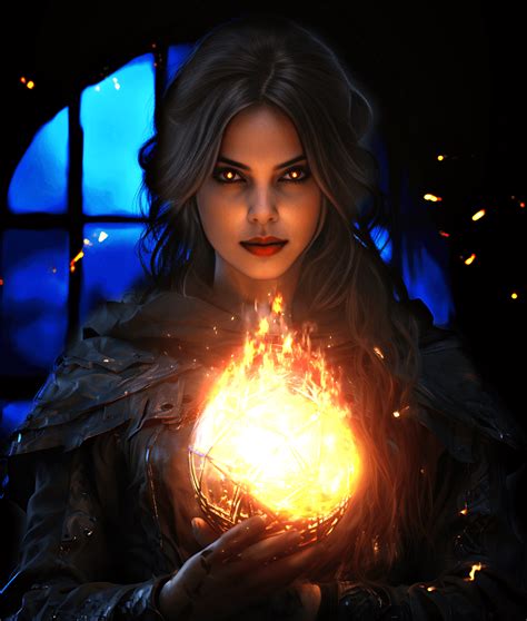 Witch With Fire Powers Rstablediffusion