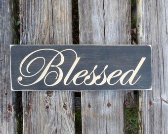 Wood Blessed Sign For Wall Decor Large Blessed Word Sign Etsy