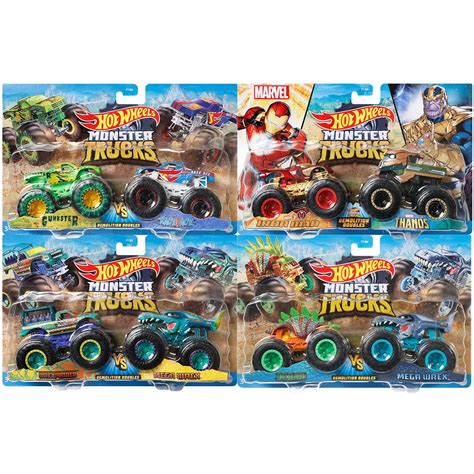 Hot Wheels Monster Trucks Demolition Doubles 164 Scale Mix 1 2 Pack Case Of 8