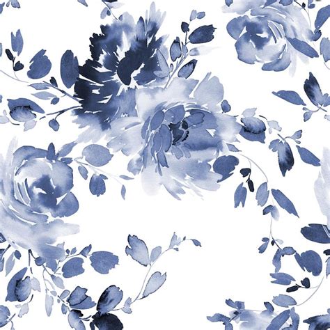 Home Living Home D Cor Wallpaper Branched Floral Blue Wall Decor