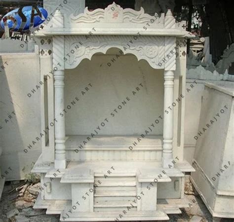 Indoor Rectangle Ambaji Floor Mount Carved Marble Temple For Worship