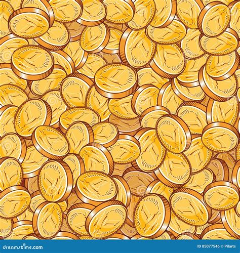 Gold Coins Seamless Pattern Stock Vector Illustration Of Business