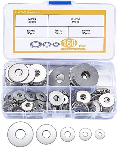 Brackit 240 Pieces Penny Washer Assortment Set M4 M5 M6 M8 M10