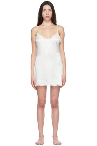 Agent Provocateur White Silk Amelea Slip SSENSE