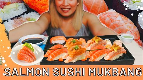 Asmr Mukbang Salmon Sushi 🍣 Ochi Bernadas Youtube