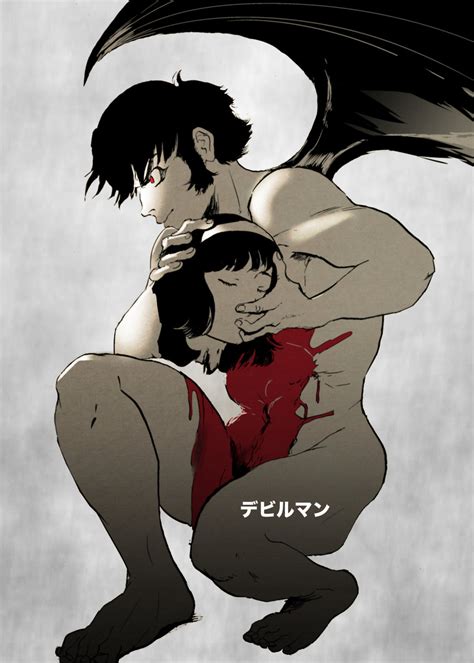 Fudou Akira And Makimura Miki Devilman Drawn By Ukyukomarukoune