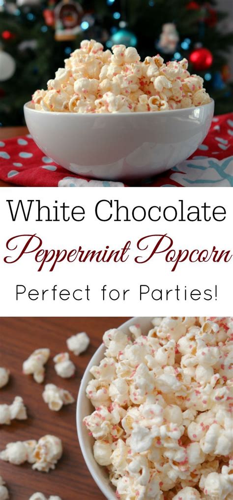 White Chocolate Peppermint Popcorn Recipe Peppermint Popcorn Easy