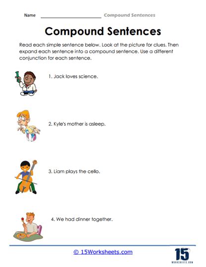 Compound Sentences Worksheets 15