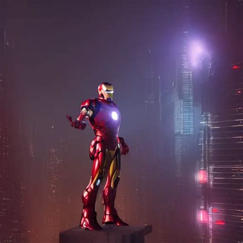 A Hyperdetailed Photograph Of Iron Man Flying Through Stable