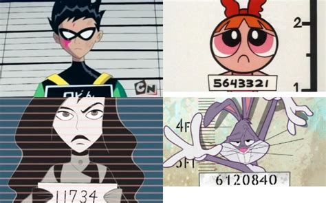 Cartoon Characters Mug Shots