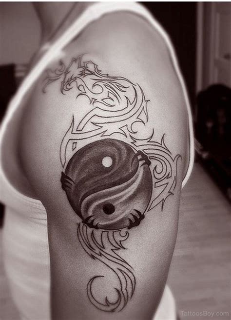 Stylish Yin Yang Tattoo On Half Sleeve | Tattoo Designs, Tattoo Pictures