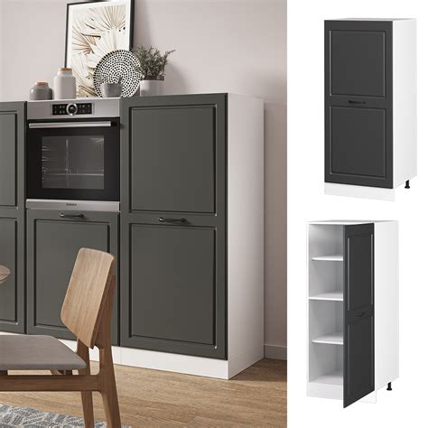 Armoire Haute R Line Anthracite Campagne Blanc Cm Vicco