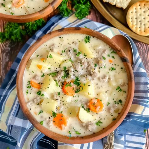 Easy Crockpot Creamy Hamburger Potato Soup Top Recipe