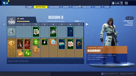 Fortnite Season 8 All Battle Pass Tiers And Rewards Fortnite News