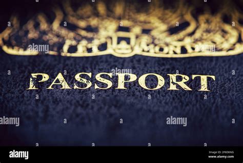 British Passport Cover Page Macro Stock Photo Alamy