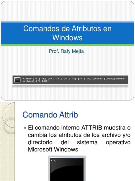 Comandos De Atributos En Windows Archivo De Computadora Directorio