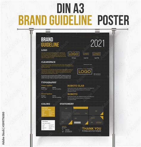 Din A Brand Guideline Poster Template Brand Identity Guideline Brand