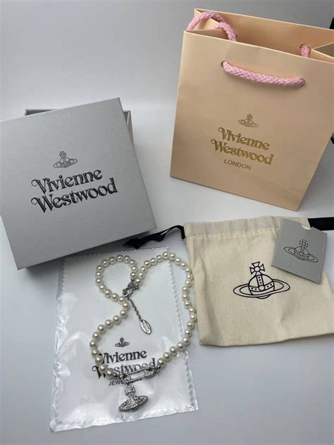 New In Box Vivienne Westwood Silver Lucrece Pearl Pin Necklace Etsy