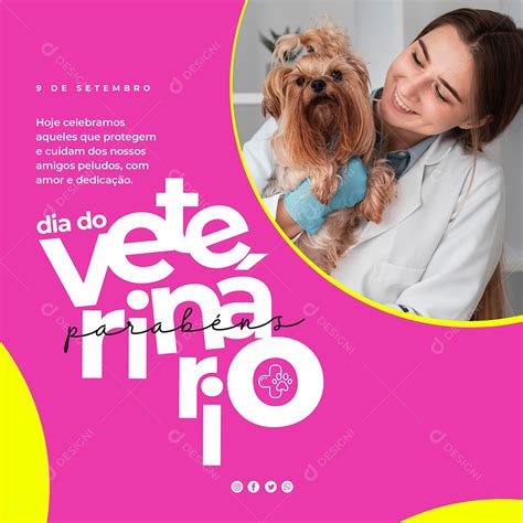 Social Media Dia Do Veterinário Parabéns 9 De Setembro PSD Editável