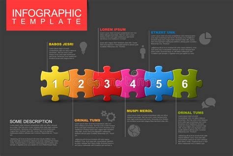 Seis Moldes Infographic Das Etapas Partes Do Enigma Ilustração do