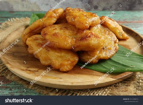 Pisang Goreng Banana Fritter Fried Banana Stock Photo