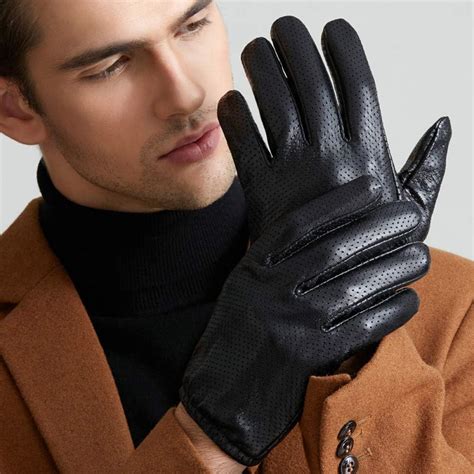 Ynhsz Guantes Guantes De Cuero Para Hombres Con Pantalla T Ctil De