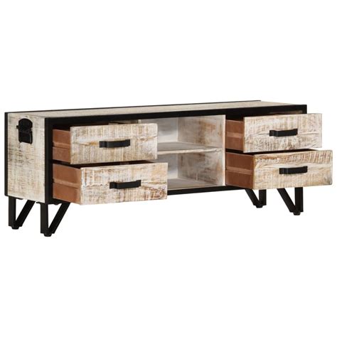 MEUBLE TV MEUBLE HI FI Meuble TV 110x30x41 Cm Bois D Acacia Massif