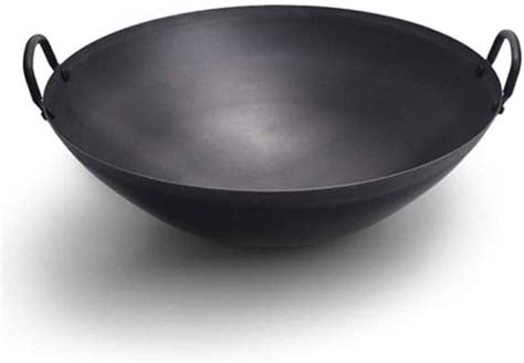 Glhalfm Pan Cast Iron Chinese With Round Bottom Wok Woks And Stir Fry