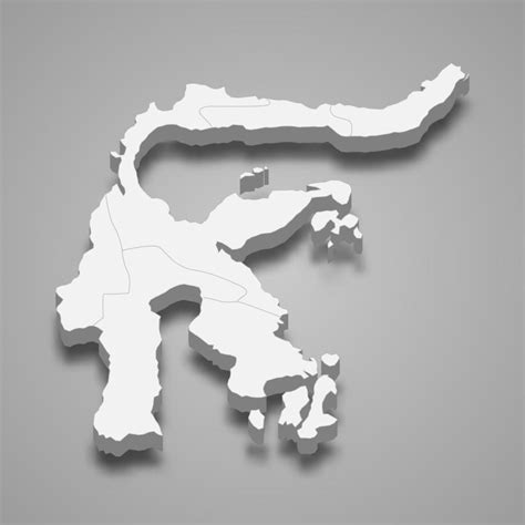 3d Isometric Map Of Sulawesi Is A Island Of Indonesia 8367773 Vector