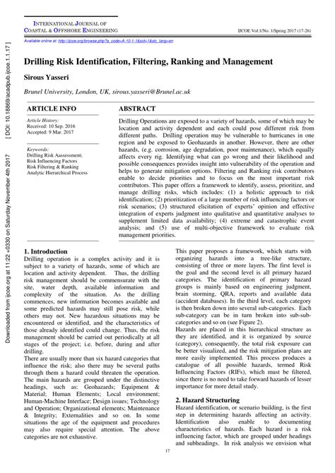 Pdf Drilling Risk Identification Filtering Ranking And Management