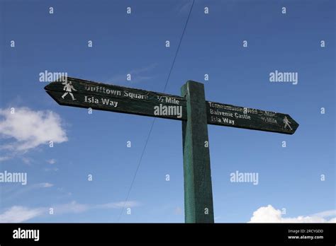 Signpost On Isla Way Near Dufftown Scotland July Stock Photo Alamy