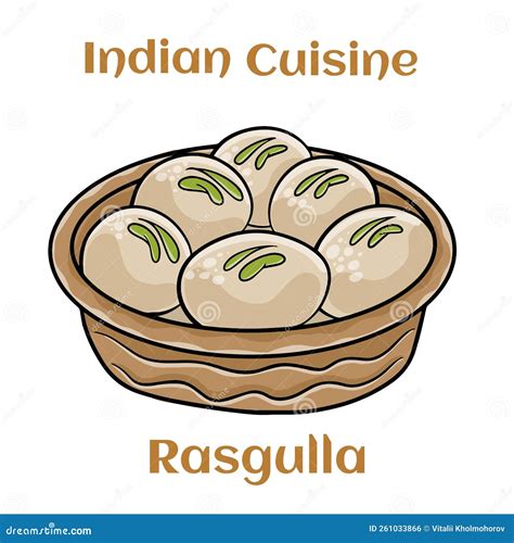 Indian Sweet Or Dessert Rasgulla Famous Bengali Sweet In Clay Bowl Stock Vector