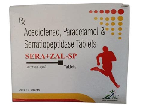 Aceclofenac Paracetamol And Serratiopeptidase Tablets At Rs Box