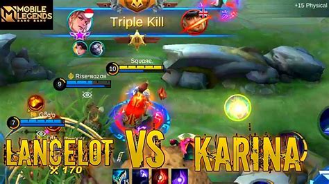 HYPER LANCELOT VS HYPER KARINA LANCELOT GAMEPLAY 1 MOBILE LEGENDS