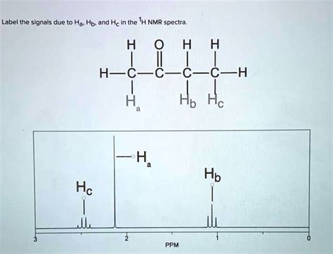 Solved Label The Signals Due To Ha Hp And Hc In The Ih Nmr Spectra H Hc H H Hb Hc Ppm