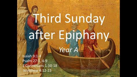 Rd Sunday After Epiphany Youtube