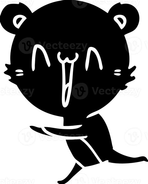 Running Bear Cartoon Solid Black Icon 41046506 Png