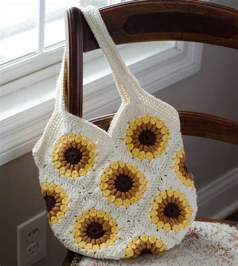 Sweet Summer Sunflower Bag Crochet Knit Too