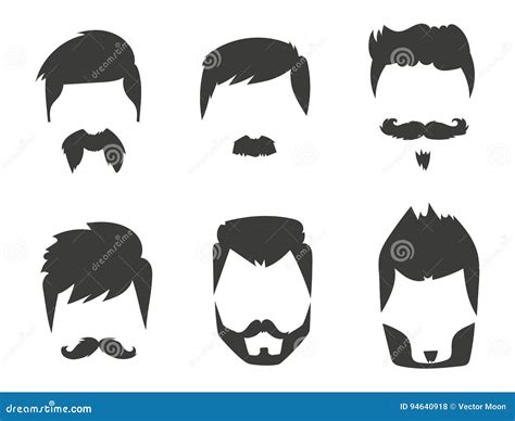 Hipster Shave Haircut In The Barbershop Vector Black And White