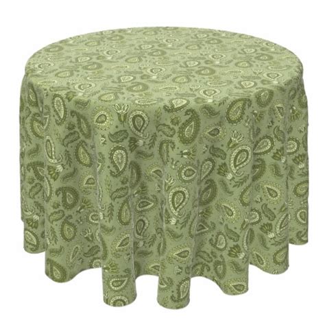 Round Tablecloth, 100% Cotton, 60 Round , Green Floral Paisley, 60 Round - Kroger