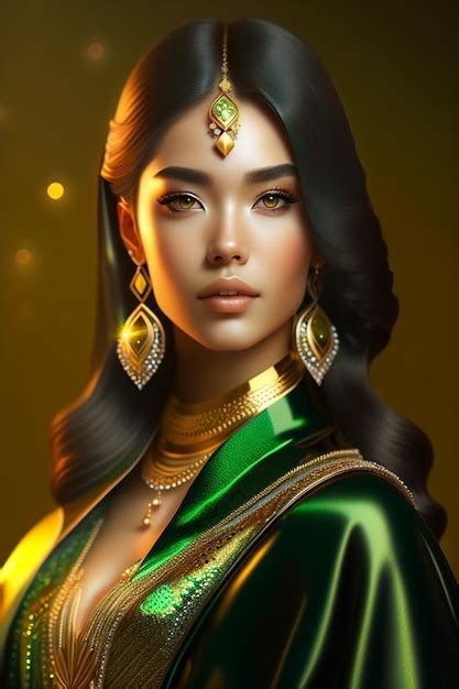 Premium Ai Image Woman In Green Dress