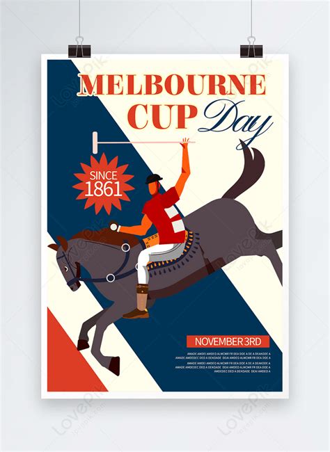 Red and blue melbourne cup day poster template image_picture free ...