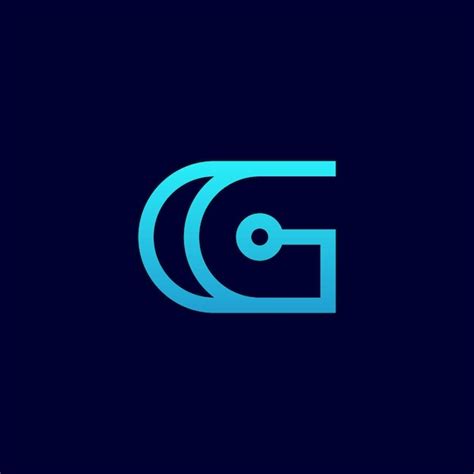 Premium Vector Modern Letter G Technology Blue Logo Design