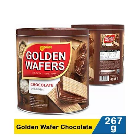 Jual Nissin Golden Wafers Chocolate Wafer Kaleng Gr Shopee Indonesia