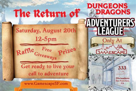 Return Of D D Adventurers League SF