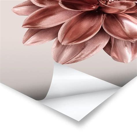 Dahlie Blume Rosegold Metallic Poster Im Hochformat Kaufen