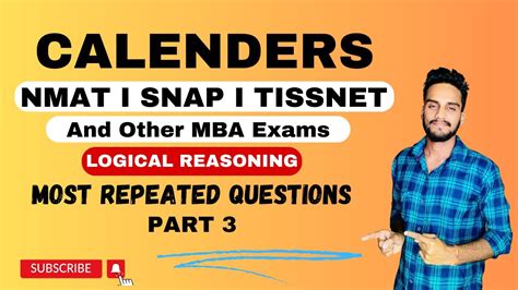 Calendars Important Concepts And Repeated Questions NMAT SNAP