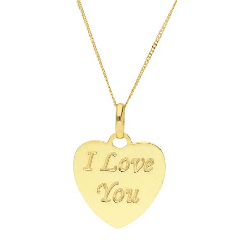 9ct Yellow Gold I Love You Heart Pendant Buy Online Free Insured