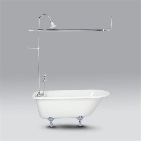 Clawfoot Tub Wall Mount Shower Enclosure With Faucet And Shower Head