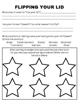 Flipping Your Lid Worksheet